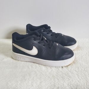 NIKE Force One 1 Leather Black White Sneakers Little Kids Size 10C